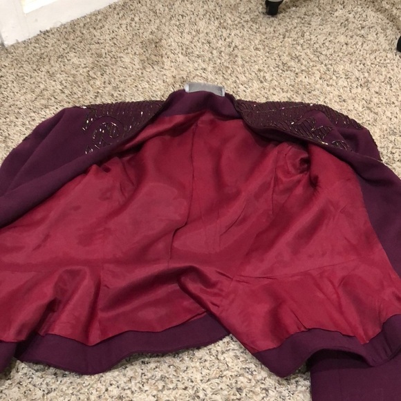 Vintage Jonathan Hitchcock for Reuben Thomas Blazer Jacket Small Purple Beaded - Picture 7 of 11